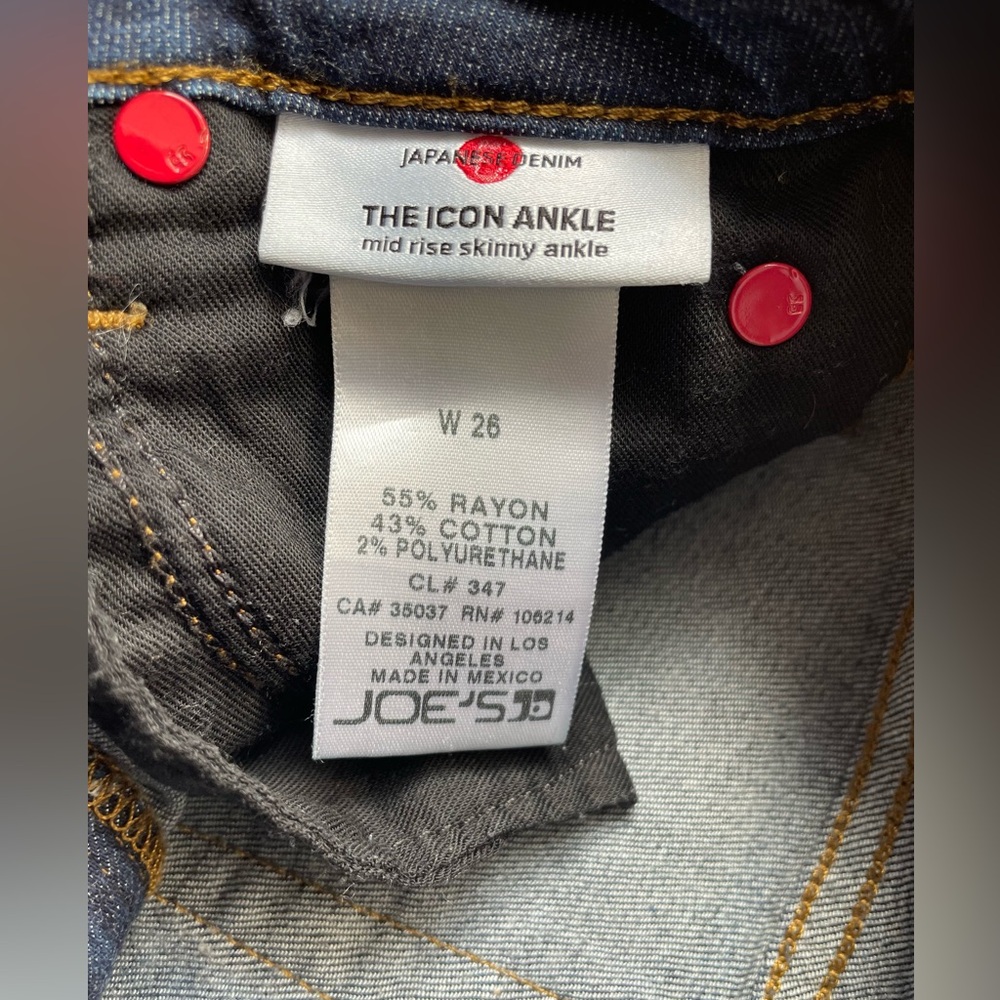 Joe's Jeans Mid-Rise Skinny Ankle Jeans, “The Icon Ankle” Sz 26 - Picture 4 of 6